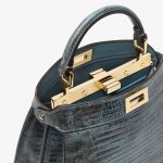 FENDI Peekaboo ISeeU Petite Mercury blue lizard leather bag - Image 3